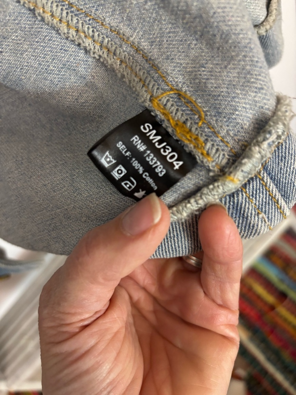 POL Short-Sleeve Washed Gray Denim Moto Jacket, cropped, oversized, modern, edgy - Picture 8 of 11